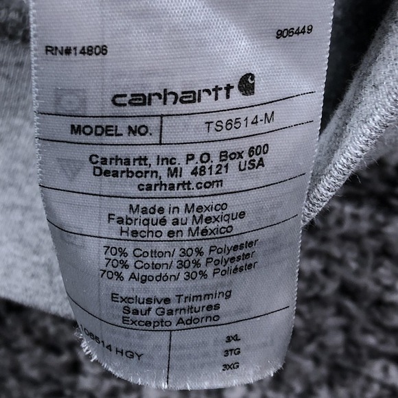 Carhartt Hoodie Mens 3XL Gray Graphic Fleece Pullover Loose Fit Sleeve Logo - Picture 7 of 9
